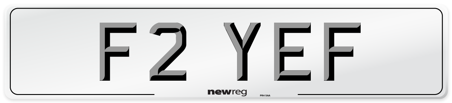 F2 YEF Number Plate from New Reg